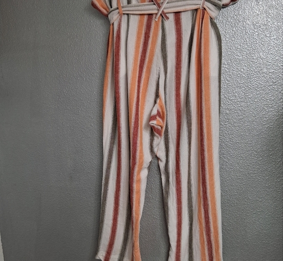 Dear Grace With Love Striped Paper Bag Cropped Pants  Size XL - Picture 5 of 10